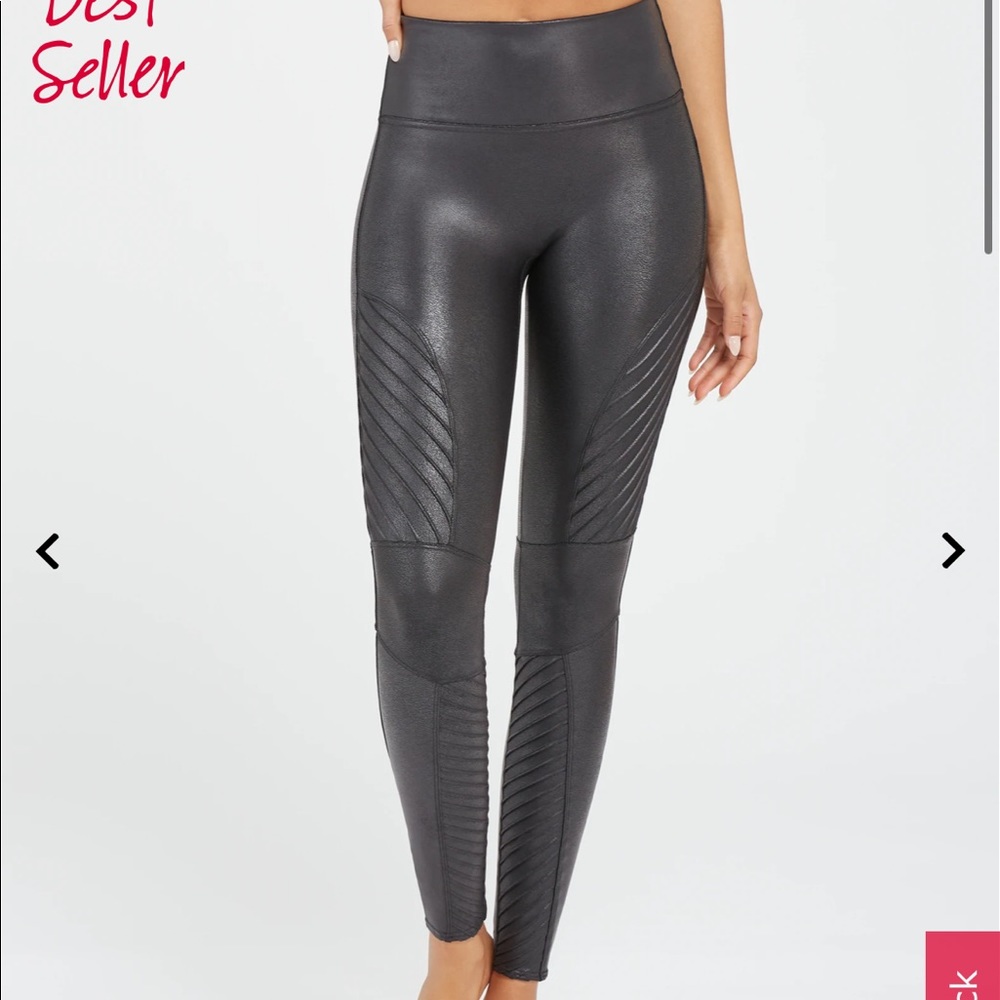 Spanx faux leather moto leggings - never worn